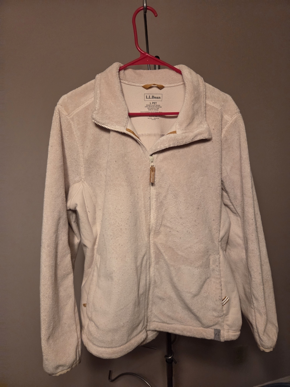 L.L. Bean Women's Cream Teddy Fleece Jacket